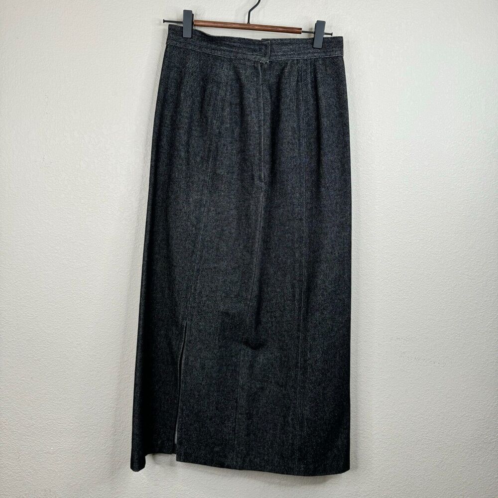 Handmade Women A-Line Midi Skirt Heavy Denim Classic Modest Chic Capsule - Picture 1 of 8